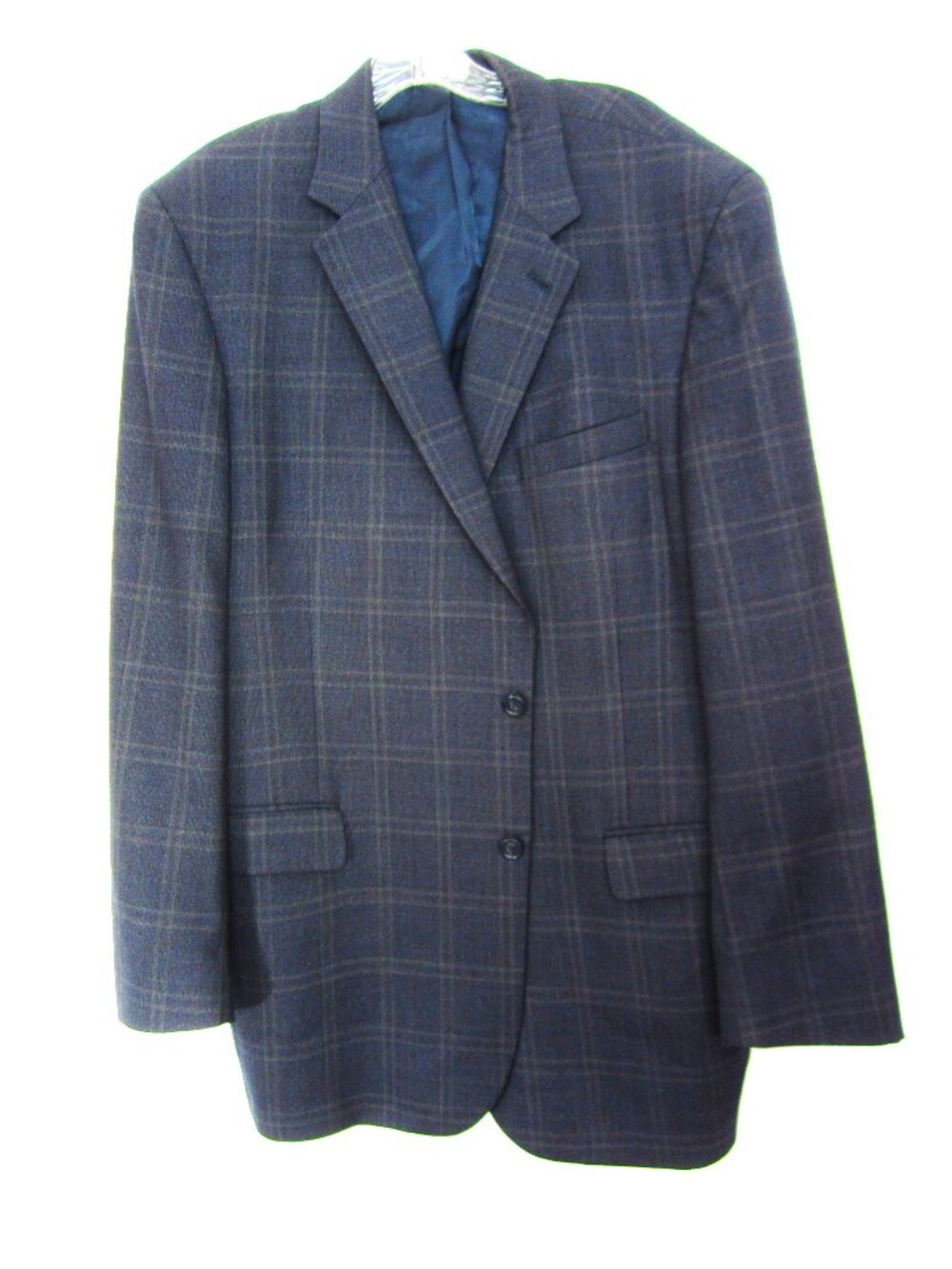 Jos. A. Bank Signature Collection Mens Size 46L Windowpane Plaid Sport Coat Wool
